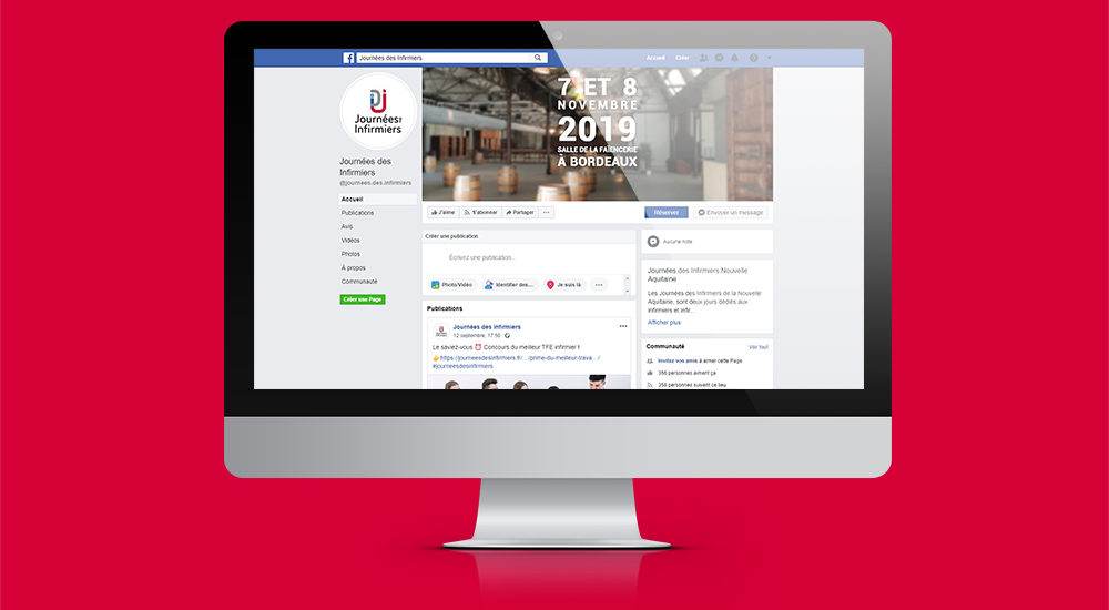 Création de la page facebook des Journées des Infirmiers par l'agence social media Et Voilà Prod!