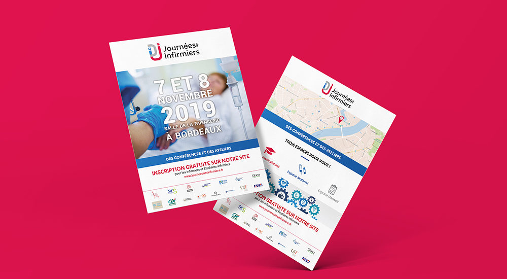 Création flyer pour l'évènement journées des infirmiers par l'agence de communication Et Voilà Prod