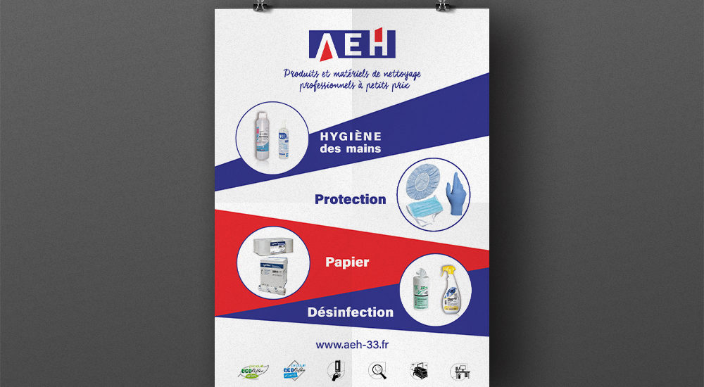 Création d'une affiche A3 pour la société AEH, par l'agence de communication Et Voilà Prod! à Latresne