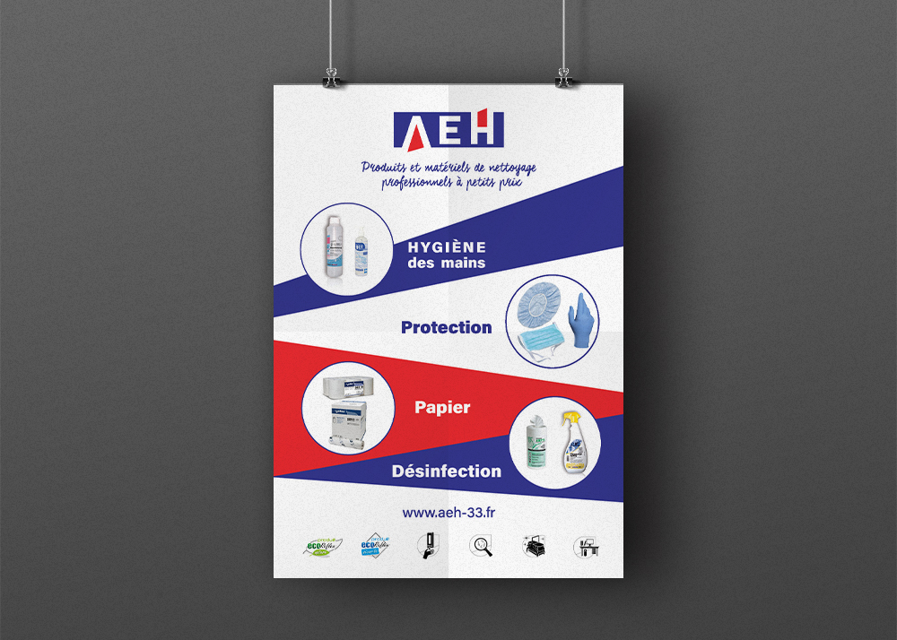 Création d'une affiche A3 pour la société AEH, par l'agence de communication Et Voilà Prod! à Latresne