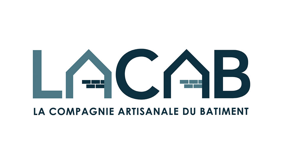 Création du logo LACAB, Compagnie Artisanale du Bâtiment, par l'agence et voilà prod à latresne