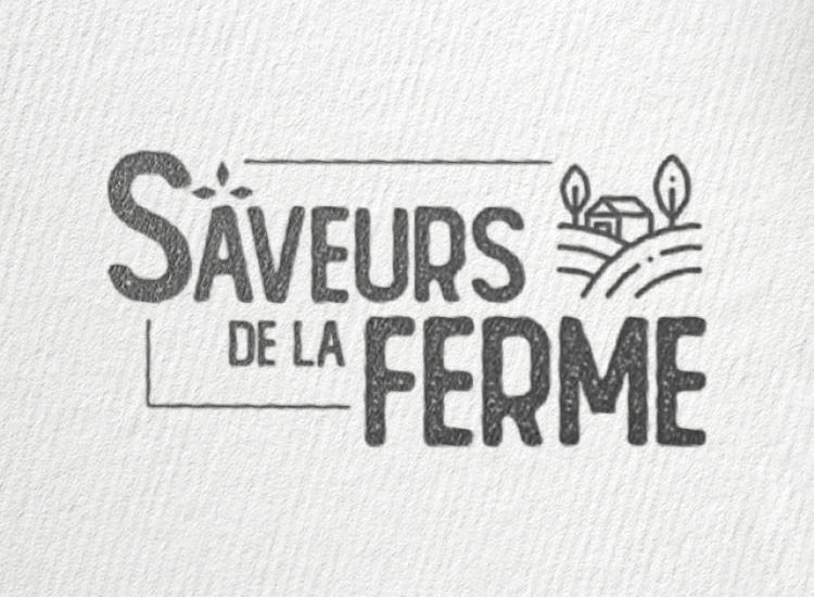 Création du logo Saveurs de la ferme par l'agence de communication et voilà prod à latresne proche de bordeaux