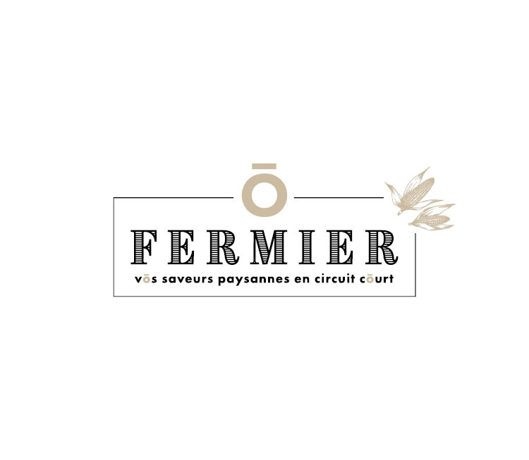 Création du logo de l'enseigne alimentaire O FERMIER par l'agence de communication et voilà prod Bordeaux